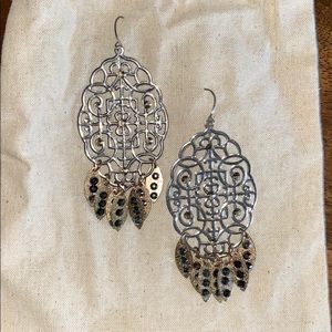 Silver and Gold Chandelier Earrings